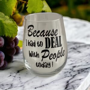 Custom & personalised stemless wine glass
