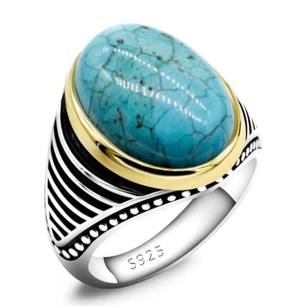Turquoise gemstone sterling silver ring