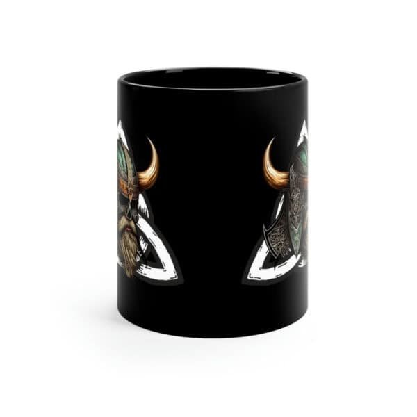 11oz Black  Viking Valnut Mug - Image 2