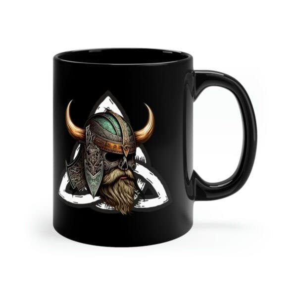 11oz Black  Viking Valnut Mug - Image 3