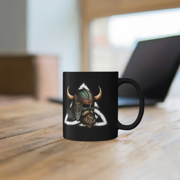 11oz Black  Viking Valnut Mug - Image 6
