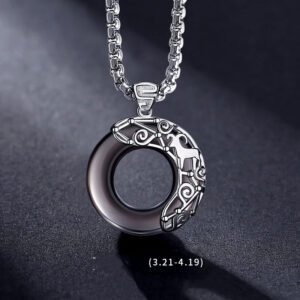 obsidian sterling silver zodiac necklace