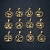 round gold zodiac necklace