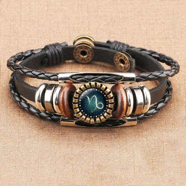 Zodiac Gem Leather Bracelet zodiac gem leather bracelet