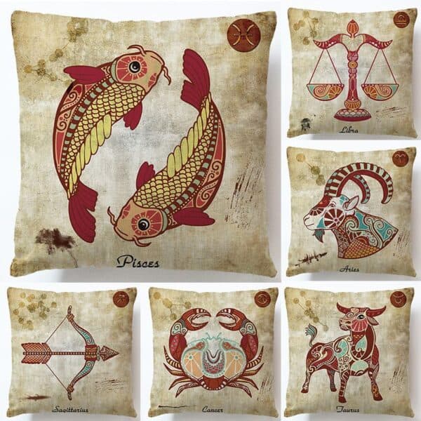 zodiac linen cushion covers