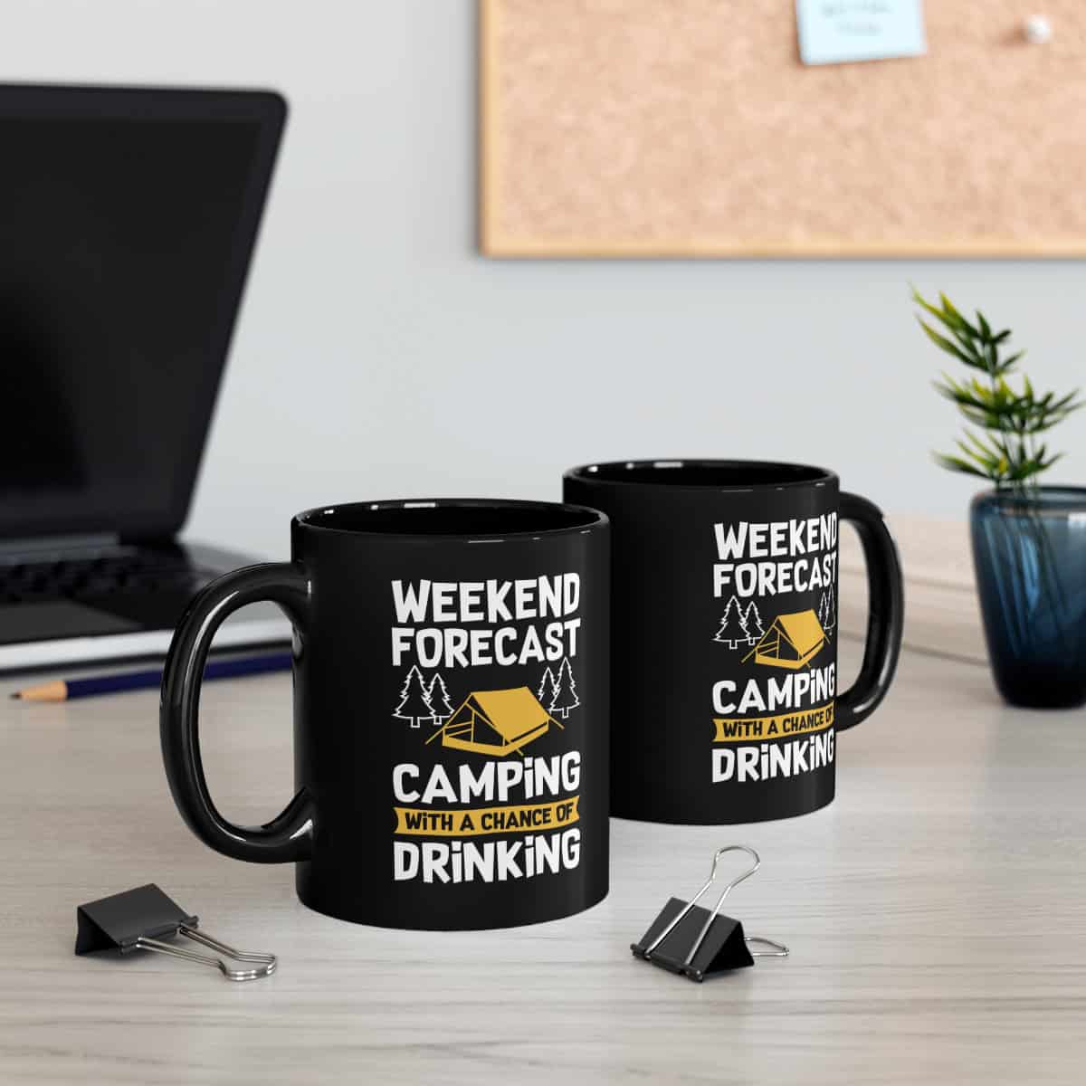 65217-10.jpg Weekend Forecast Camping 11oz Black Mug - Image 5
