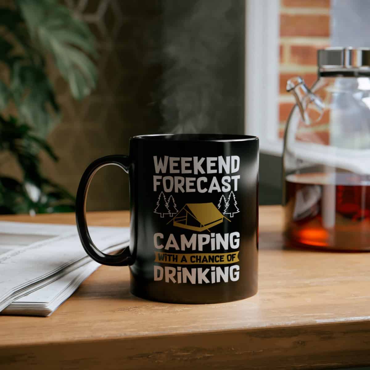 65217-11.jpg Weekend Forecast Camping 11oz Black Mug - Image 6