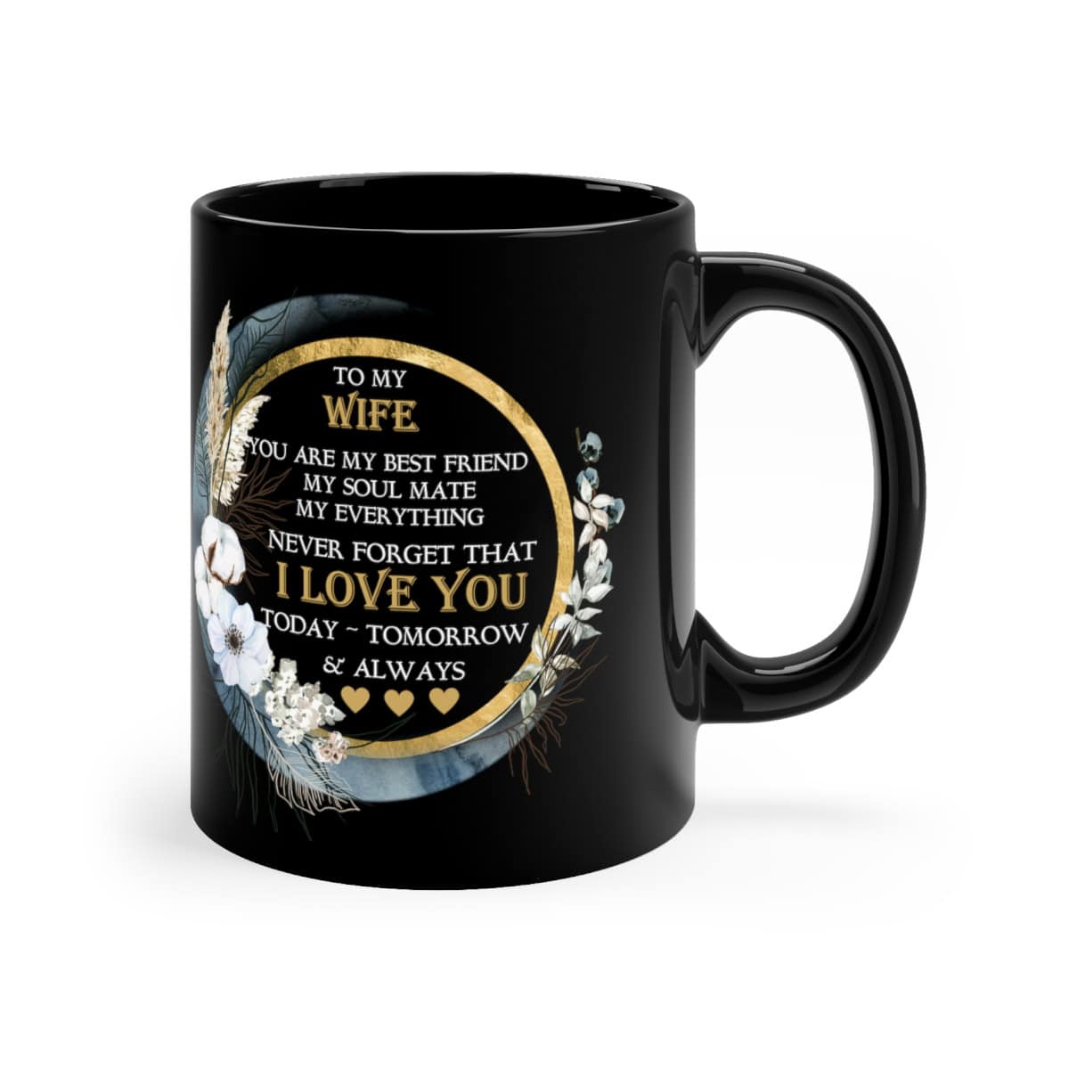 65217-50.jpg To My Wife / Girlfriend Floral Moon Mug - Image 3