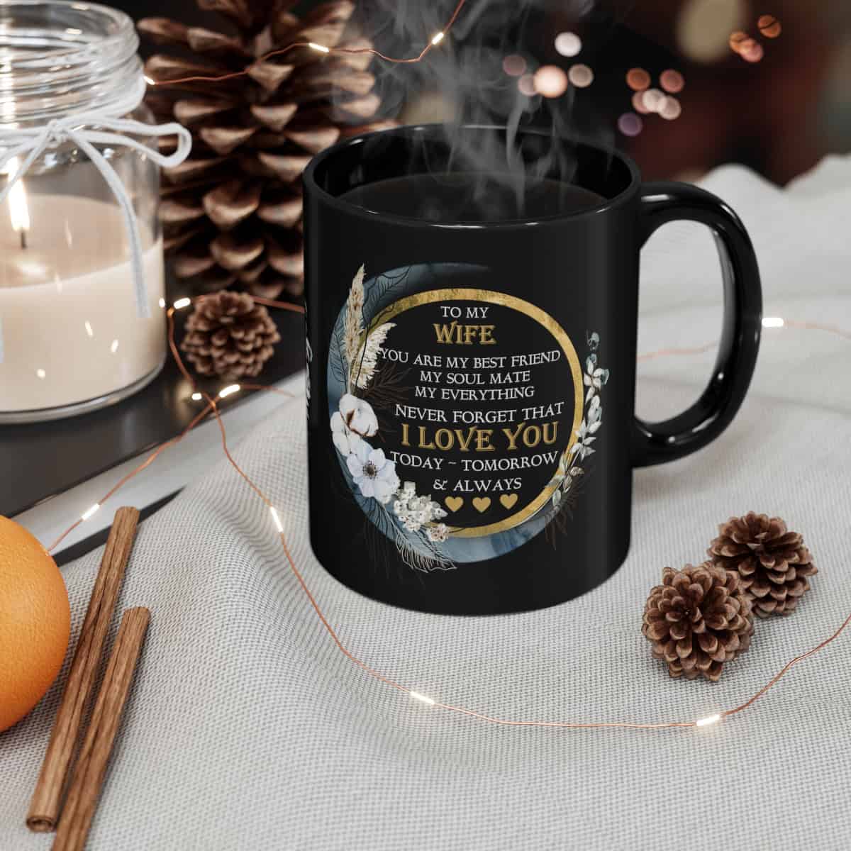 65217-51.jpg To My Wife / Girlfriend Floral Moon Mug - Image 4