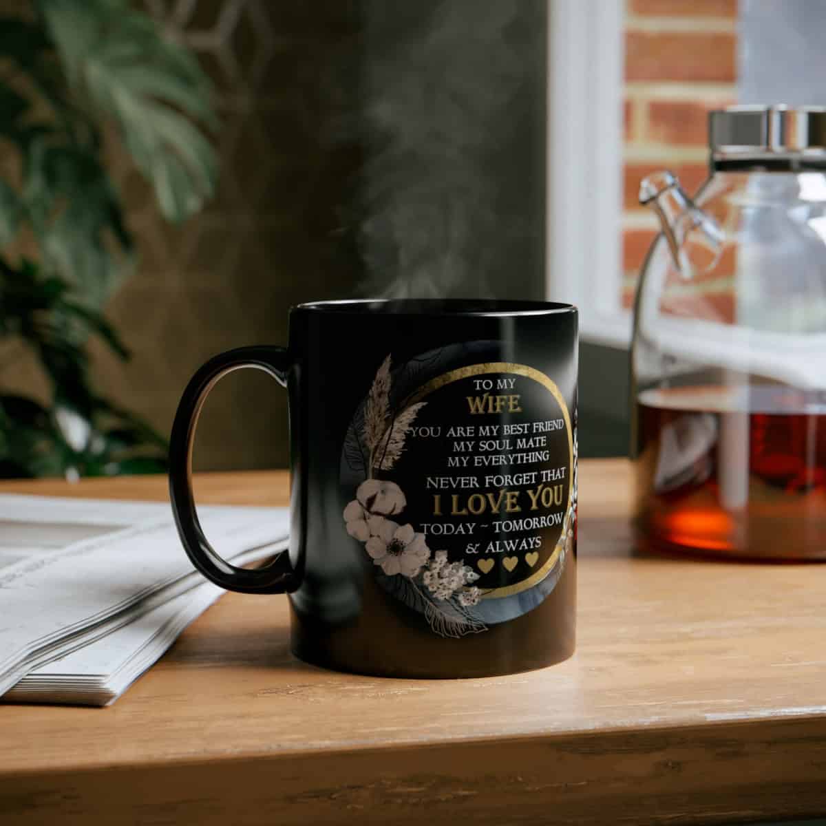 65217-53.jpg To My Wife / Girlfriend Floral Moon Mug - Image 6