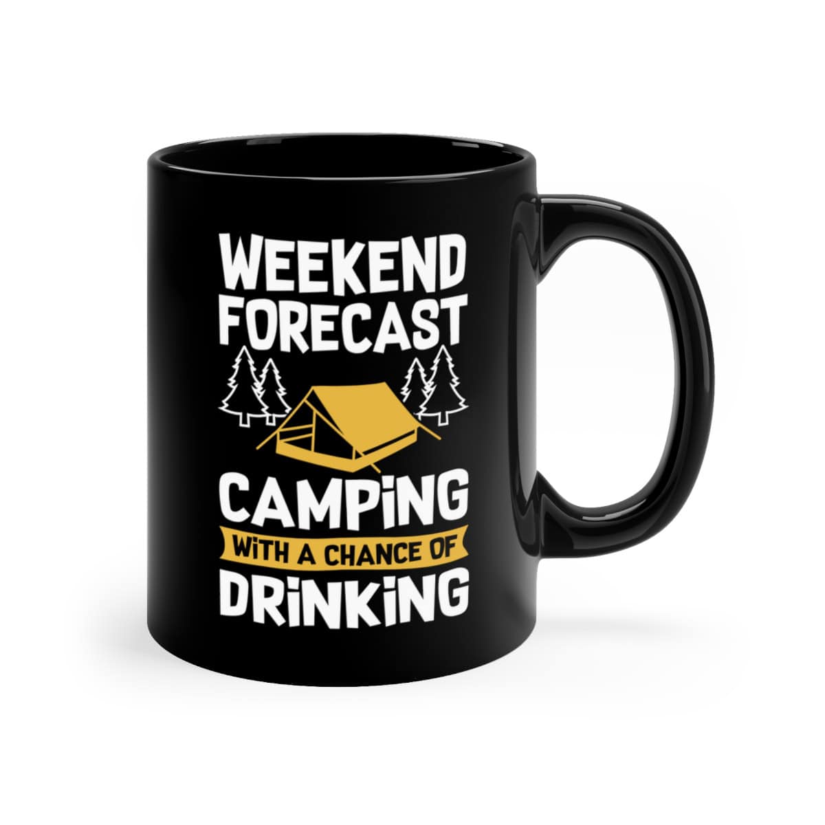 65217-8.jpg Weekend Forecast Camping 11oz Black Mug - Image 3