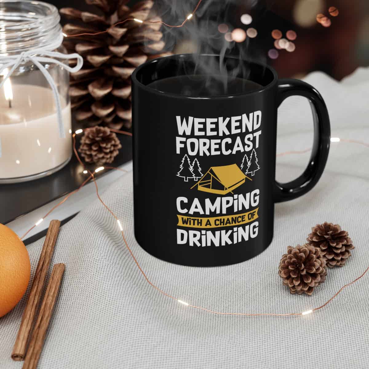 65217-9.jpg Weekend Forecast Camping 11oz Black Mug - Image 4