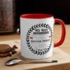 To My Man Mug with Coloured Handles and Interior To my man ceramic mug with red handle