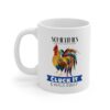 The Cluck It & Walk Away Rooster Mug showcases a bold rooster and the phrase Sometimes you just gotta say, Cluck it & walk away, making it a humorous addition to your morning routine.