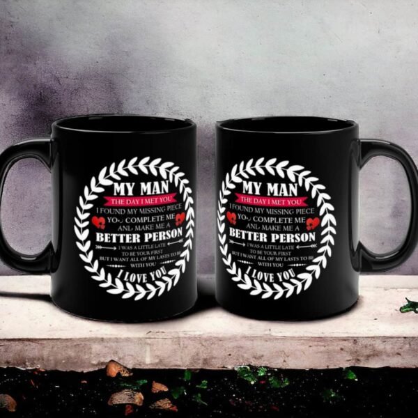 To My Man , Black Coffee Mug