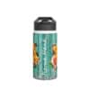 Sunflower Daisy Teal Wood Design Personalised Water Bottle sunflower and teal , personalised stainless steel water bottle