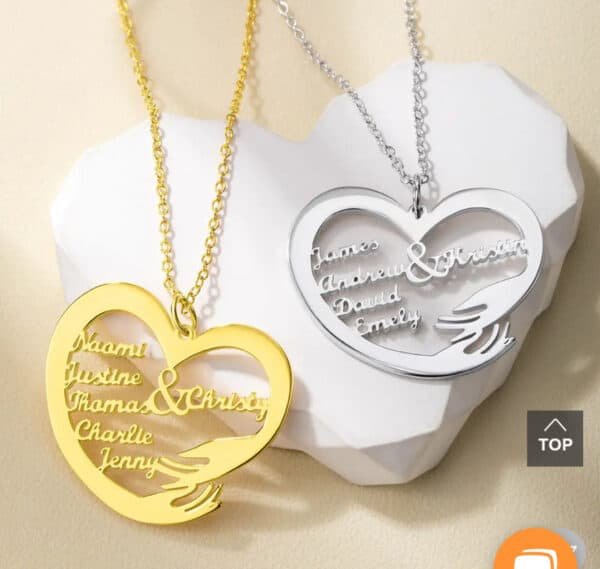 Multi Name Heart Necklace - Image 9