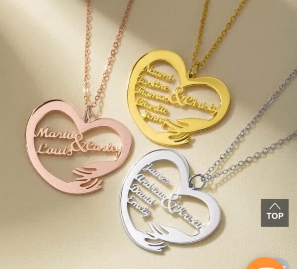 Multi Name Heart Necklace - Image 8