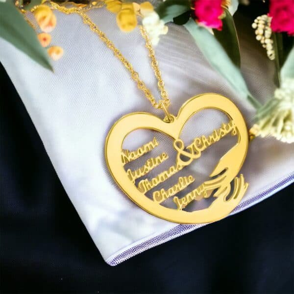Multi Name Heart Necklace - Image 4