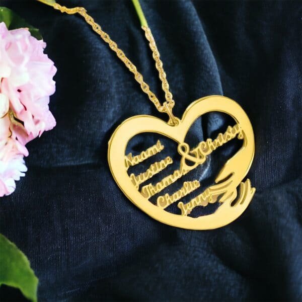 Multi Name Heart Necklace - Image 3