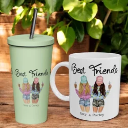 best friends tumbler and mug
