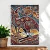 Pisces Aboriginal Zodiac Dot Art Fish and Kangaroo Canvas Pisces Aboriginal Dot art. Fish and Kangaroo printed canvas