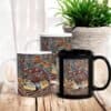 Pisces Fish & Kangaroo Aboriginal Dot Art Zodiac Mug Pisces zodiac Aboriginal art coffee mug