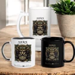 Aries Zodiac Viking God Odin with ravens and Runes. Coffee or Beer Mugs