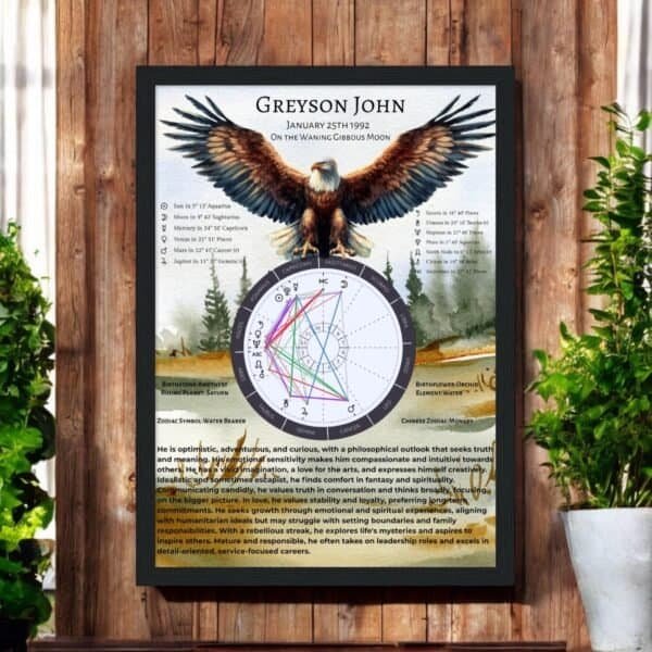 Eagle Design Birth Chart & Traits / Full Natal Chart Reading - Download, Printed or Framed Print Eagle Design Birth Chart & Traits / Full Natal Chart Reading - Download, Printed or Framed Print