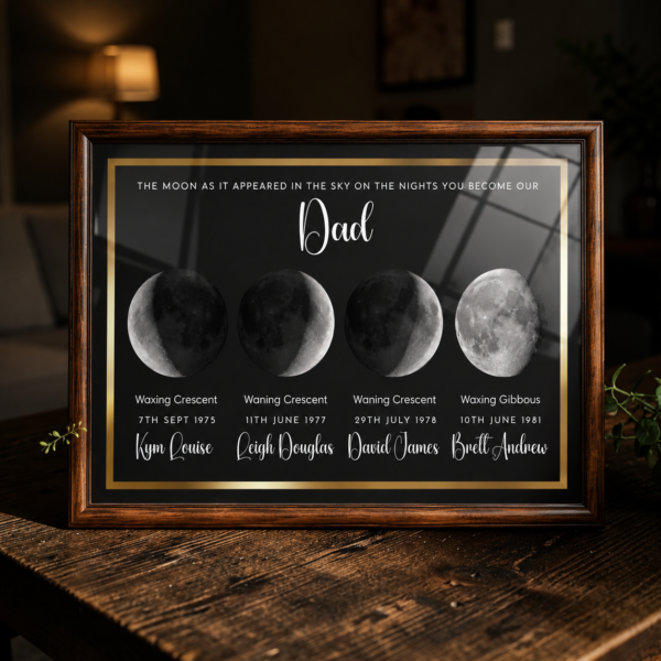 personalised moon phase print for dad