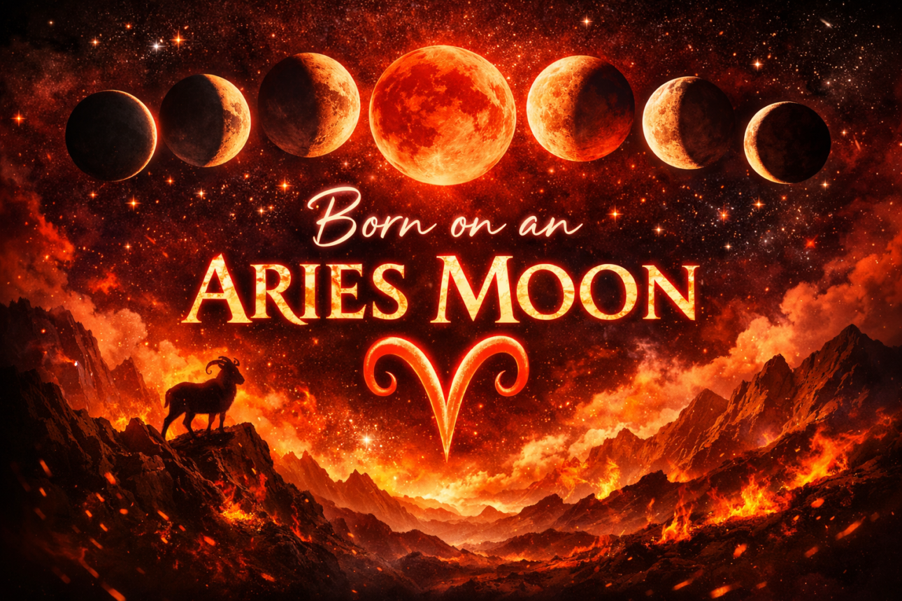 Born on an Aries Moon. Fire sky with Aries ram and symbol