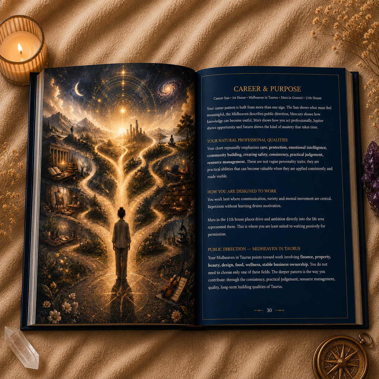 578d8655 9613 4845 9f0a 27b920b4d728 Astrological book with mystical imagery.