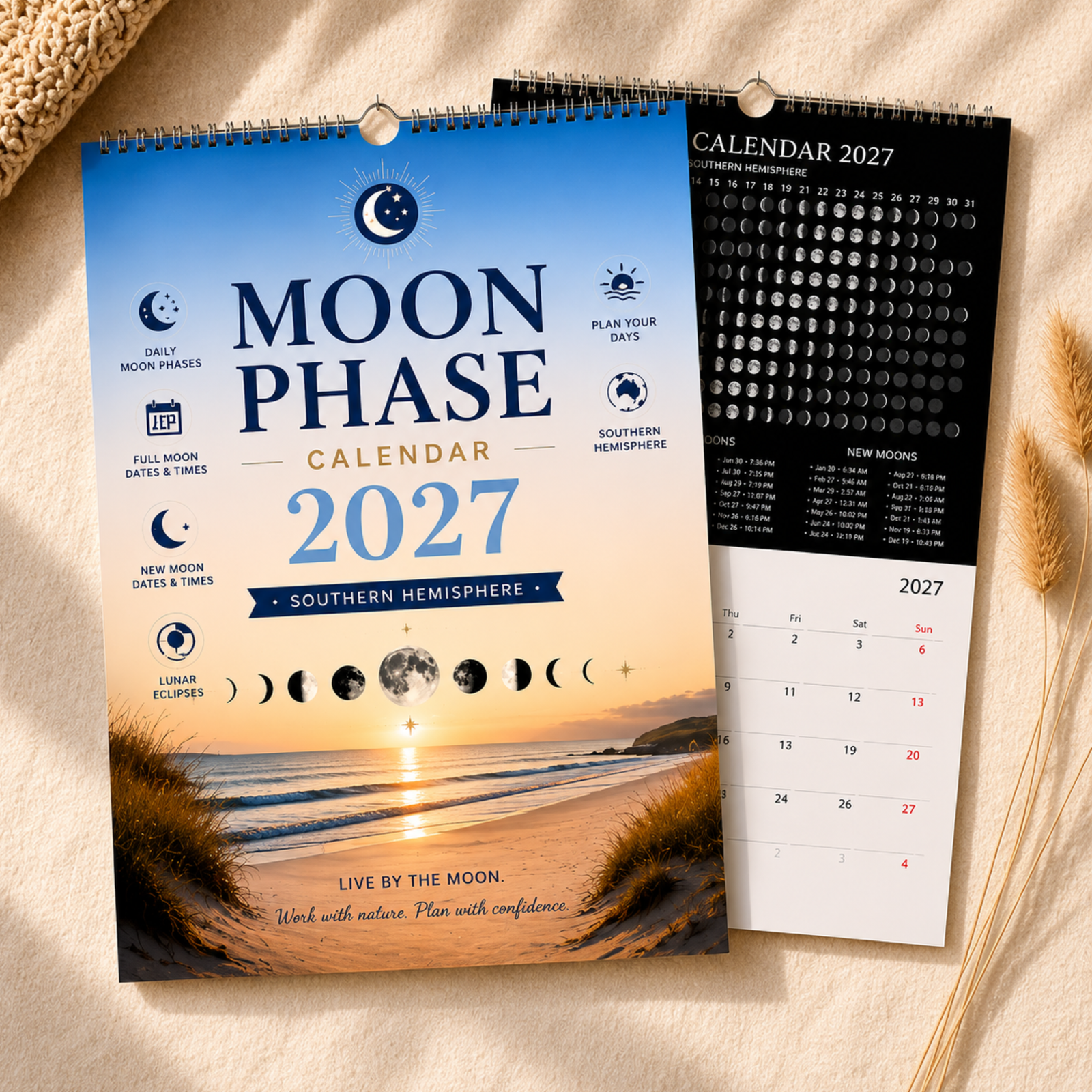 2027 southern hemisphere moon phase calendar