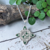 925 Sterling Silver Witch Knot Necklace with Malachite Celtic Triquetra Pendant 925 sterling silver witch knot necklace with malachite celtic triquetra pendant