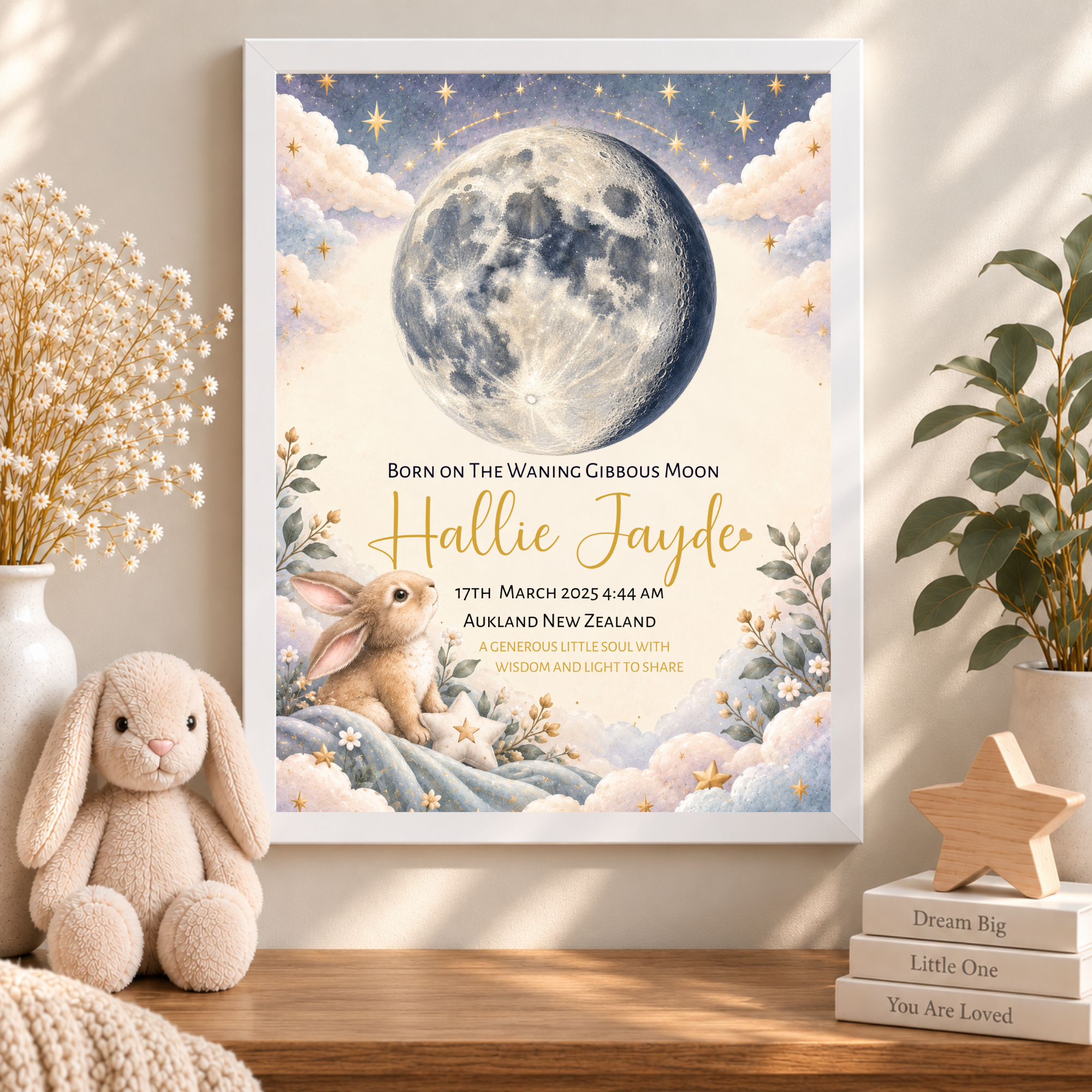 bunnywcmoonphasedwallwhiteframe bunnywcmoonphasedwallwhiteframe