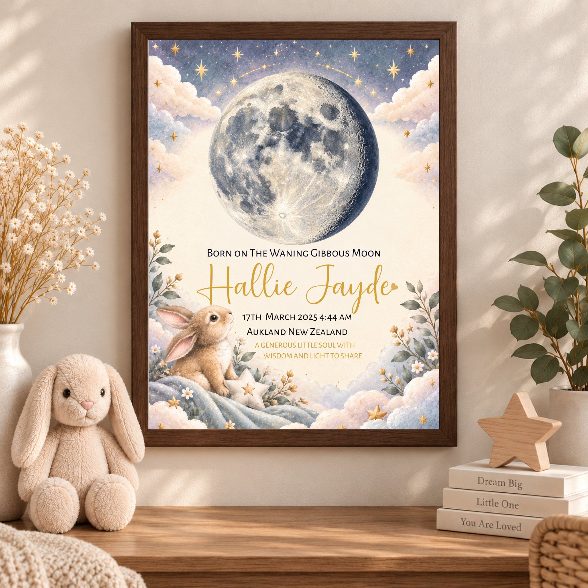 bunnywcmoonphasedwallwoodframe bunnywcmoonphasedwallwoodframe