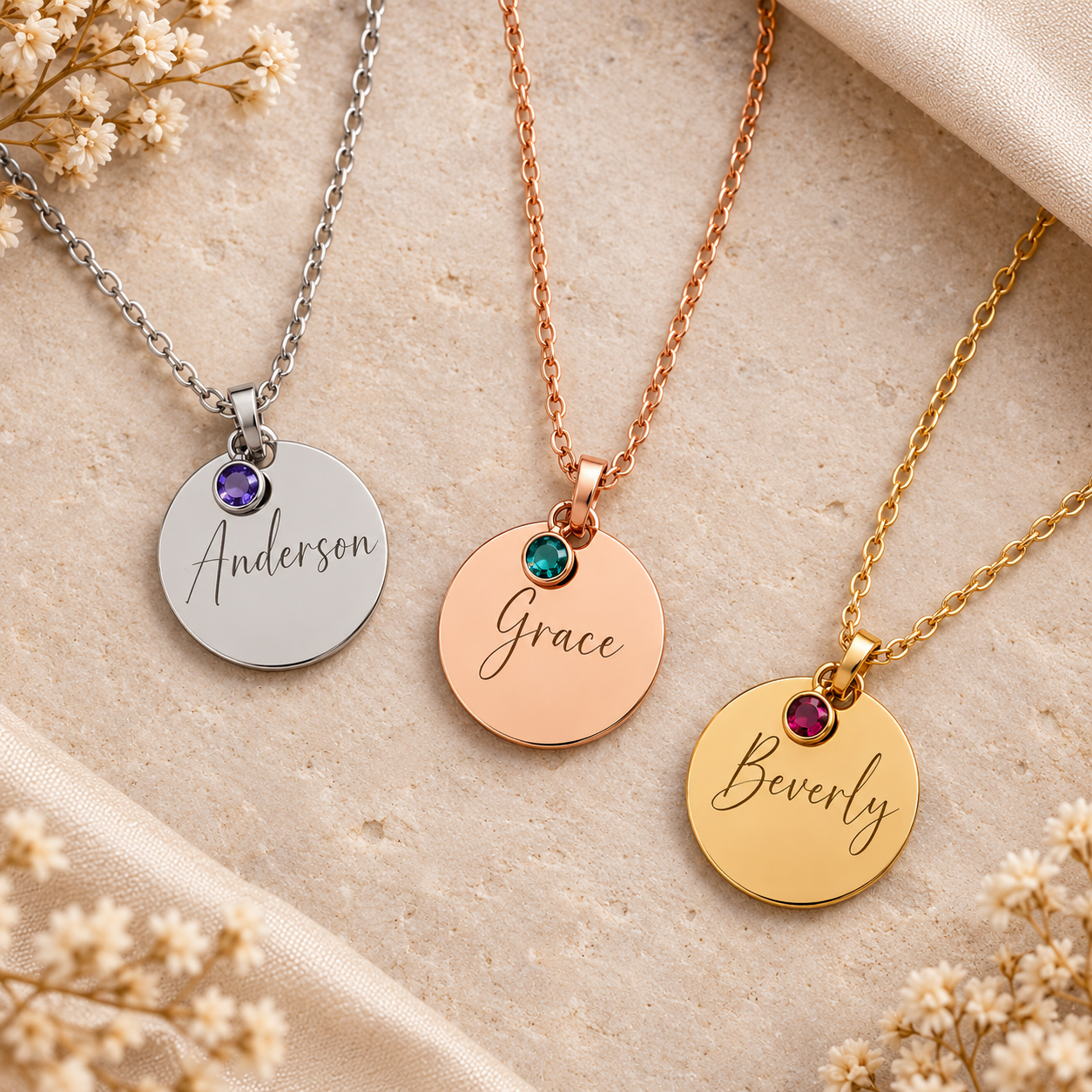 flatlaydiscstonenecklaces flatlaydiscstonenecklaces